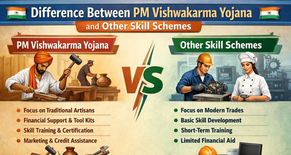 Difference Between PM Vishwakarma Yojana and Other Skill Schemes