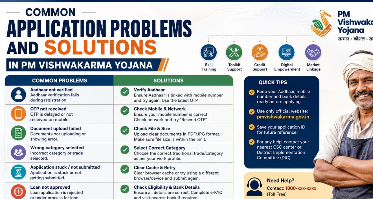 PM Vishwakarma News Common Application Problems and Solutions in PM Vishwakarma Yojana