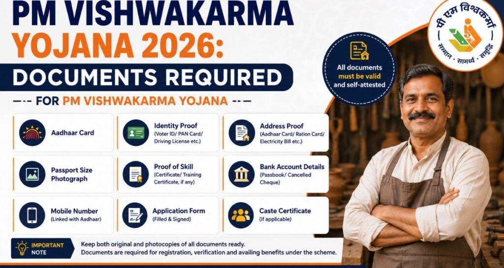Documents Required for PM Vishwakarma Yojana